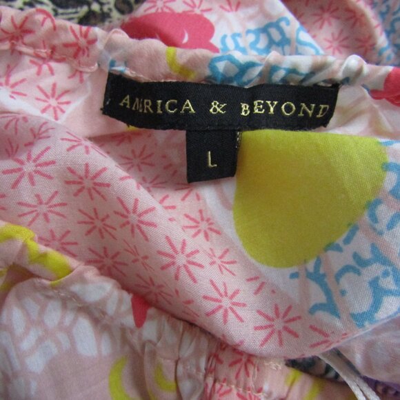 America & Beyond Mixed Floral Maxi Dress Large Cutout Flowy - Picture 5 of 6